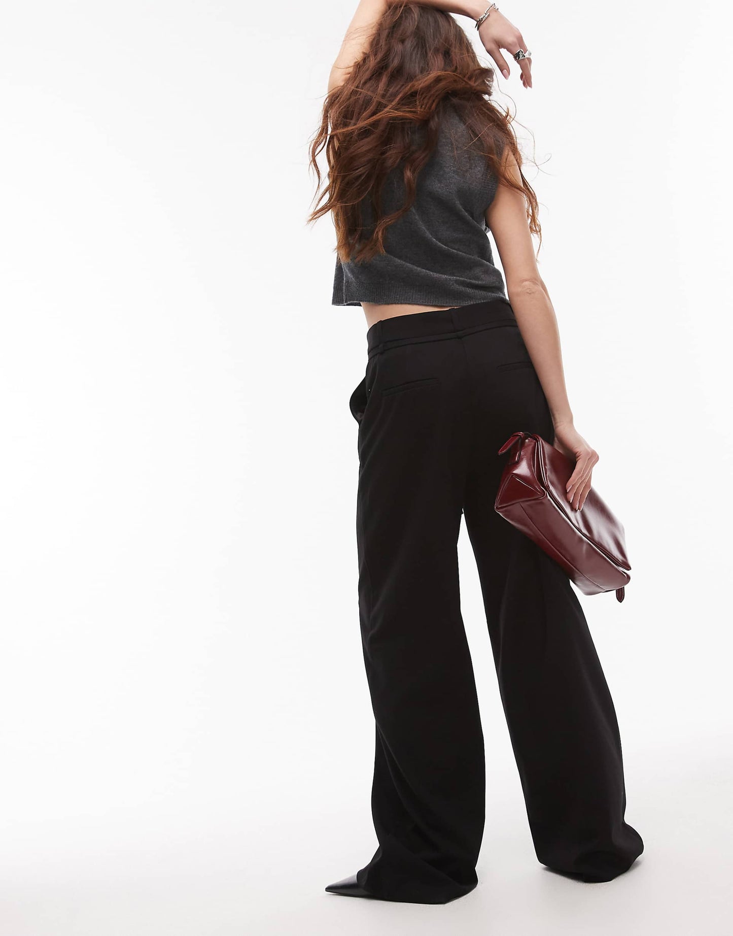 Pleat Front Tie Waist Tailored Trouser