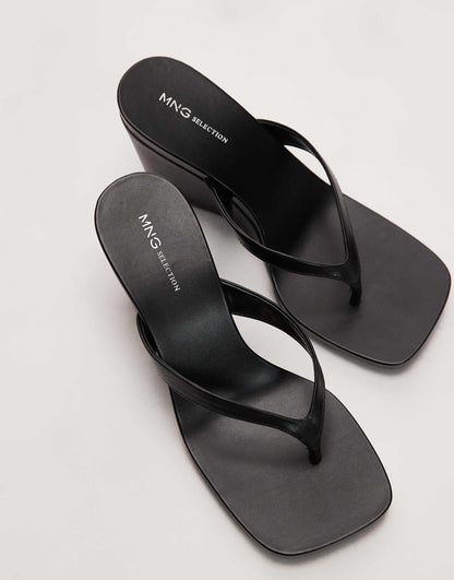 Wedge Heel Leather Sandal