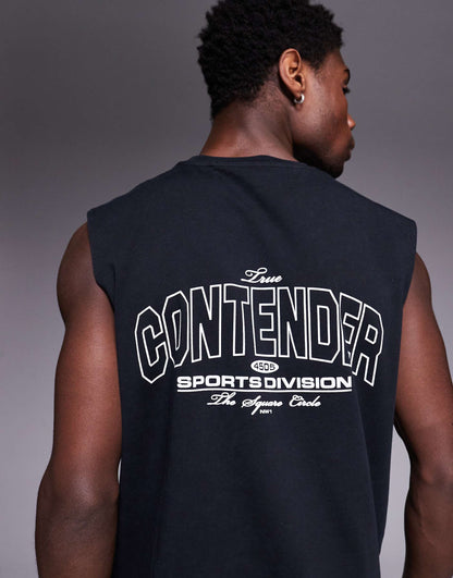Training Oversized Back Print Cotton Tank With Quick Dry Finish