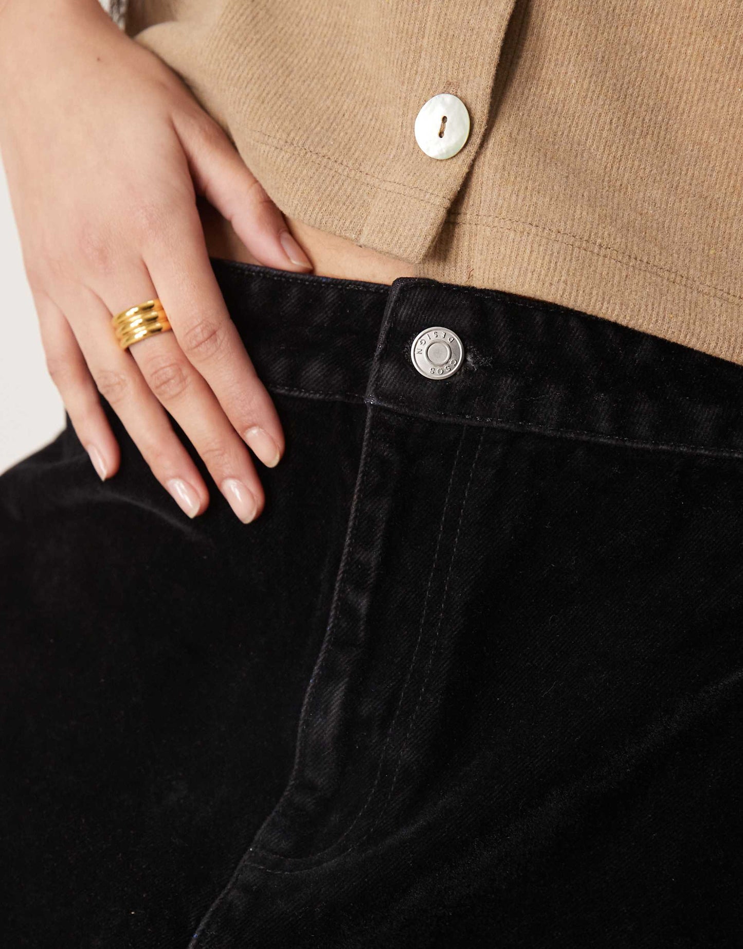 Flocked Denim Mini Skirt