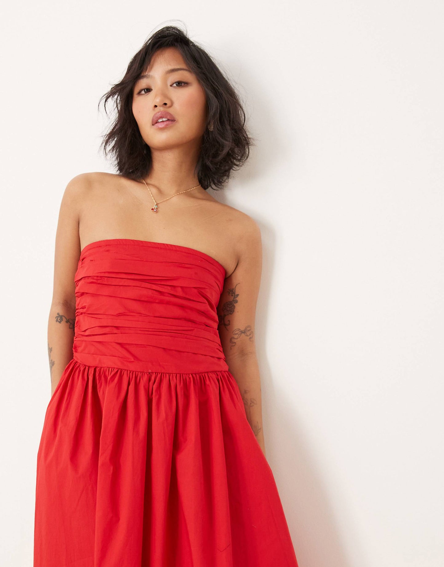 Petite Felicity Bandeau Drop Waist Midi Dress