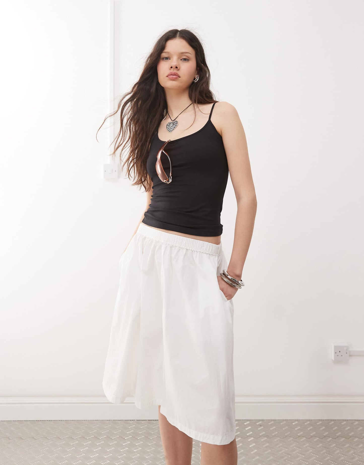 Poplin Midi Skirt