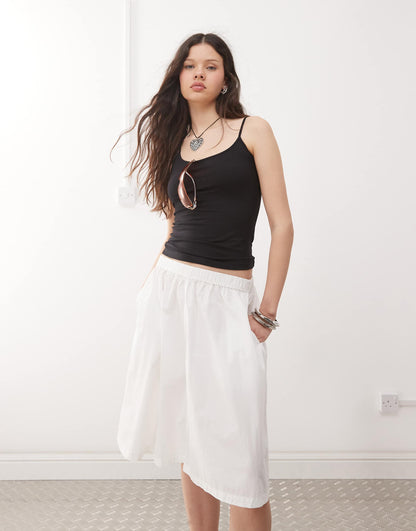 Poplin Midi Skirt