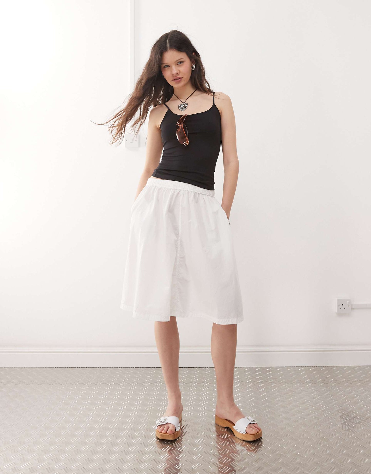 Poplin Midi Skirt