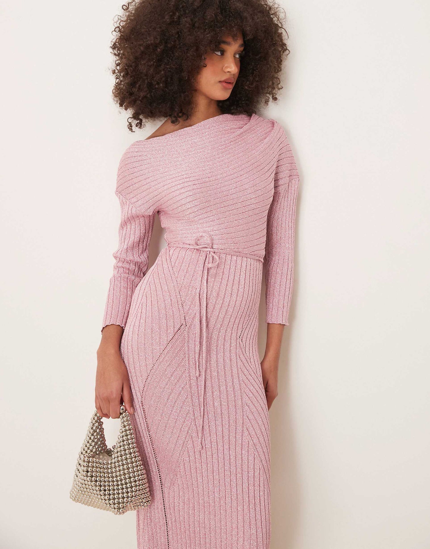 Off Shoulder Knitted Maxi Dress