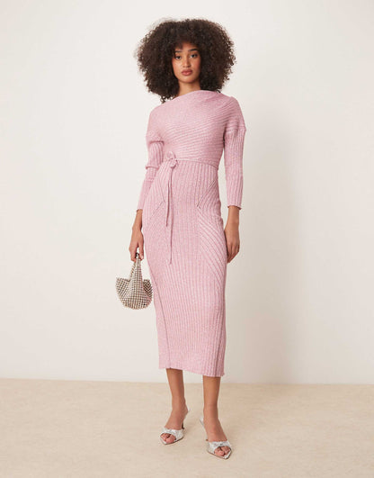 Off Shoulder Knitted Maxi Dress