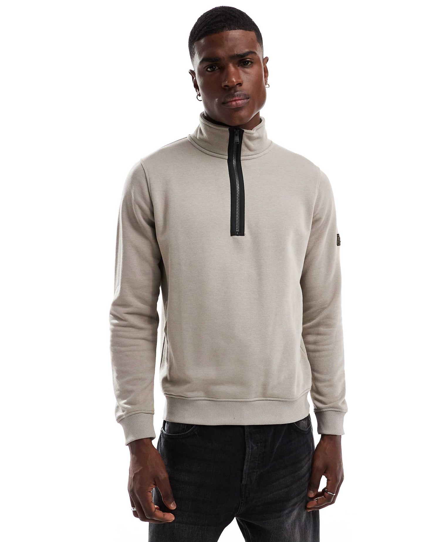 International Badge Funnel Neck Sweatshirt