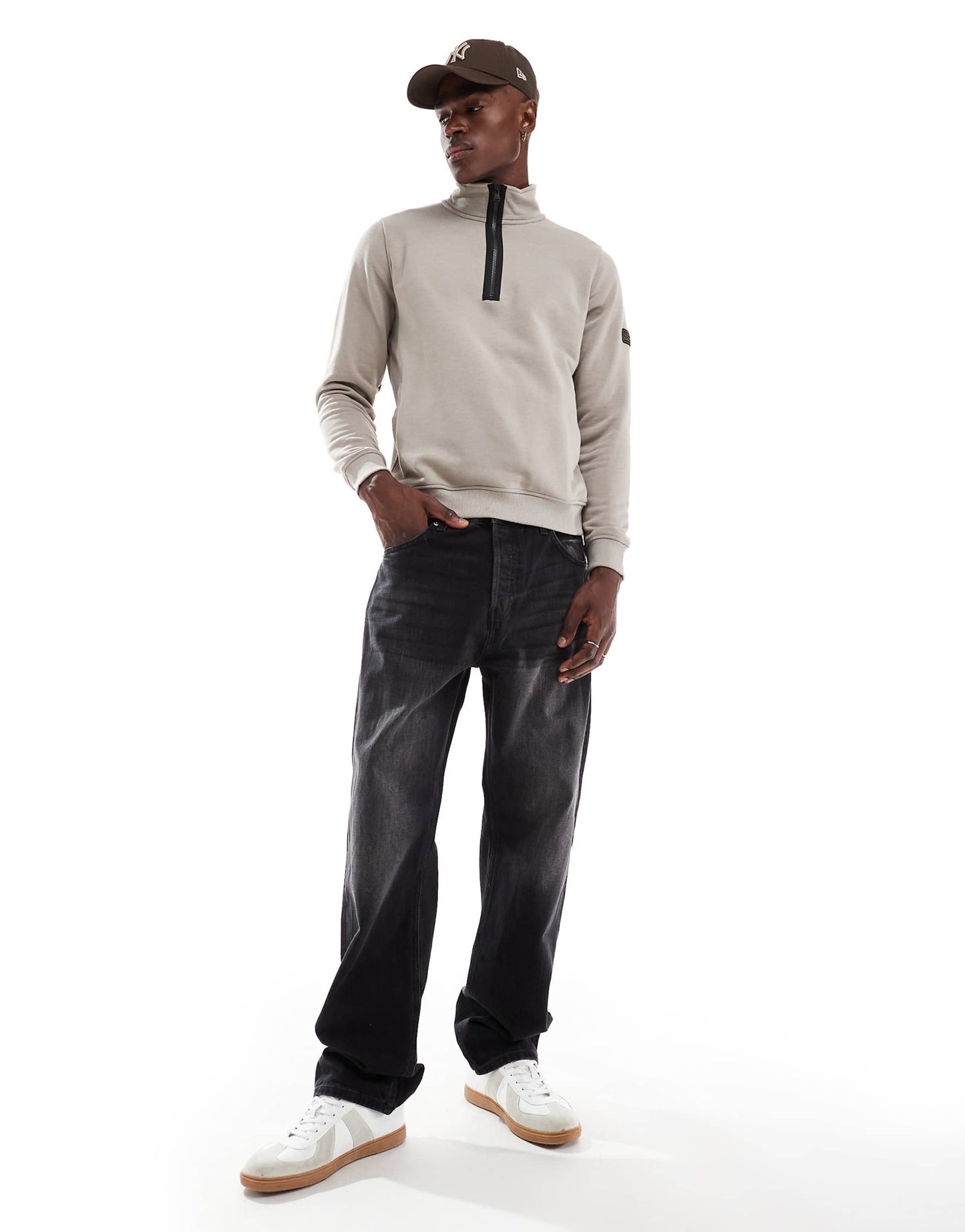International Badge Funnel Neck Sweatshirt