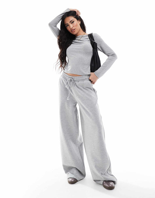 Soft Touch Drawcord Wide Leg Trouser Co Ord