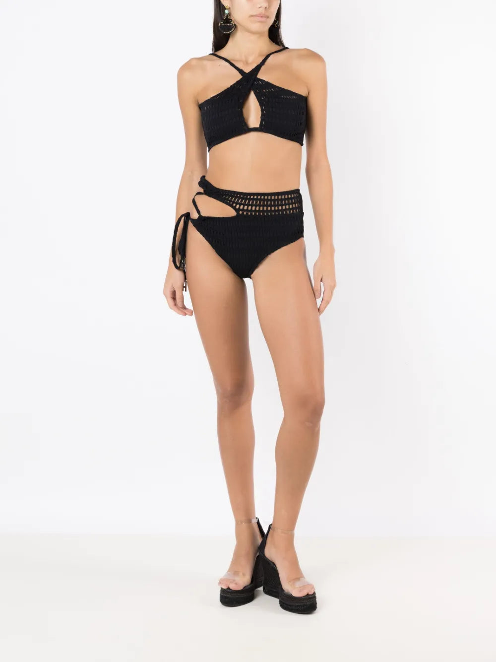 Open-Knit Cut-Out Bikini Set