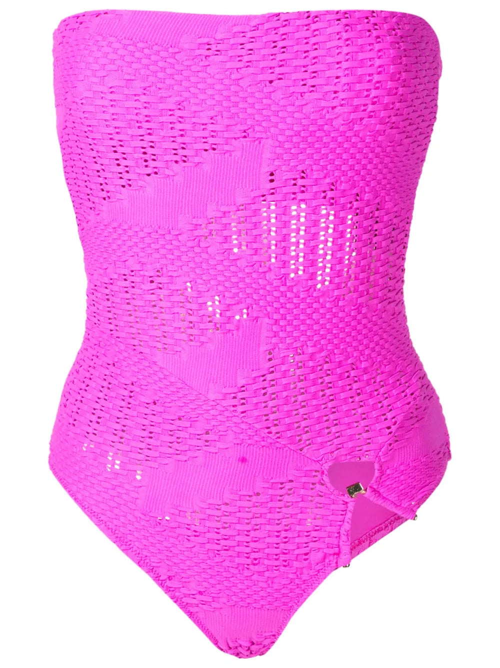 Open-Knit Bandeau One-Piece