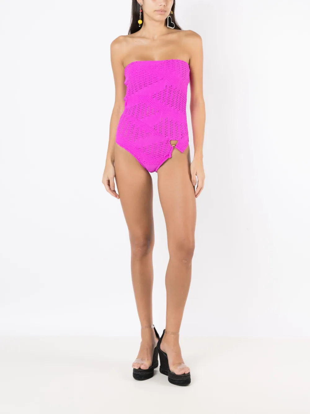 Open-Knit Bandeau One-Piece