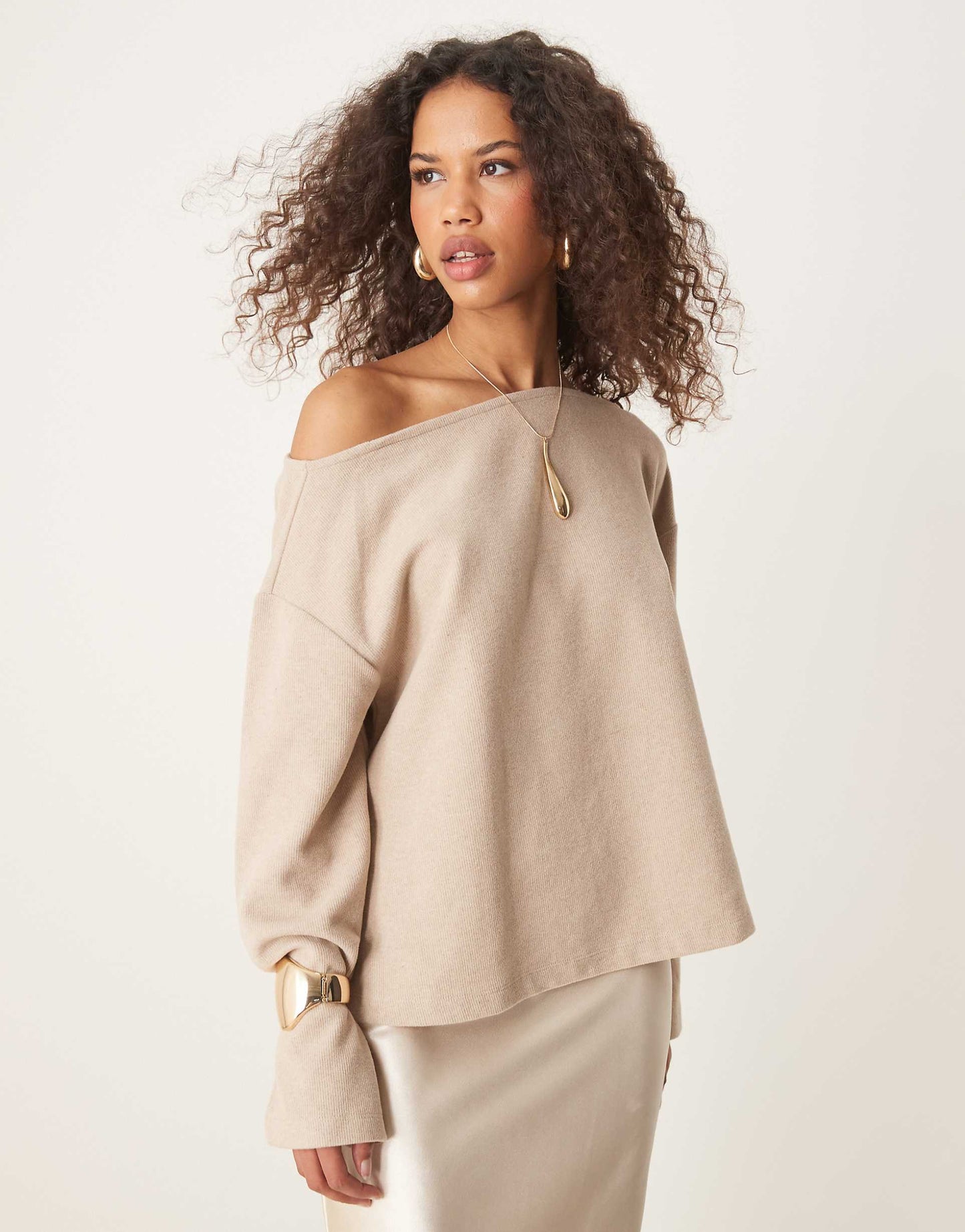 Off Shoulder Super Soft Oversized Top