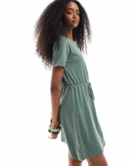 Tie Waist Jersey Mini Dress