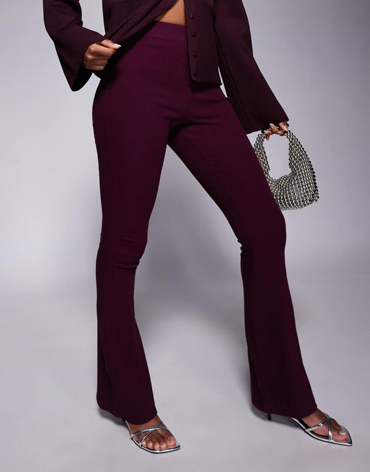 Fitted Rib Flare Trouser