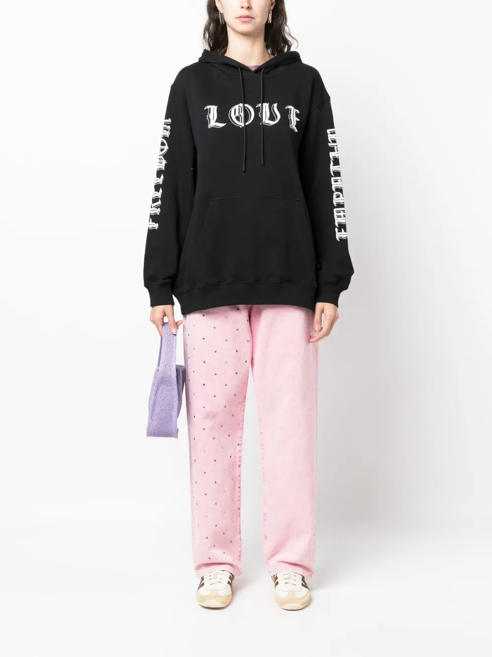 Logo-Print Jersey-Fleece Hoodie