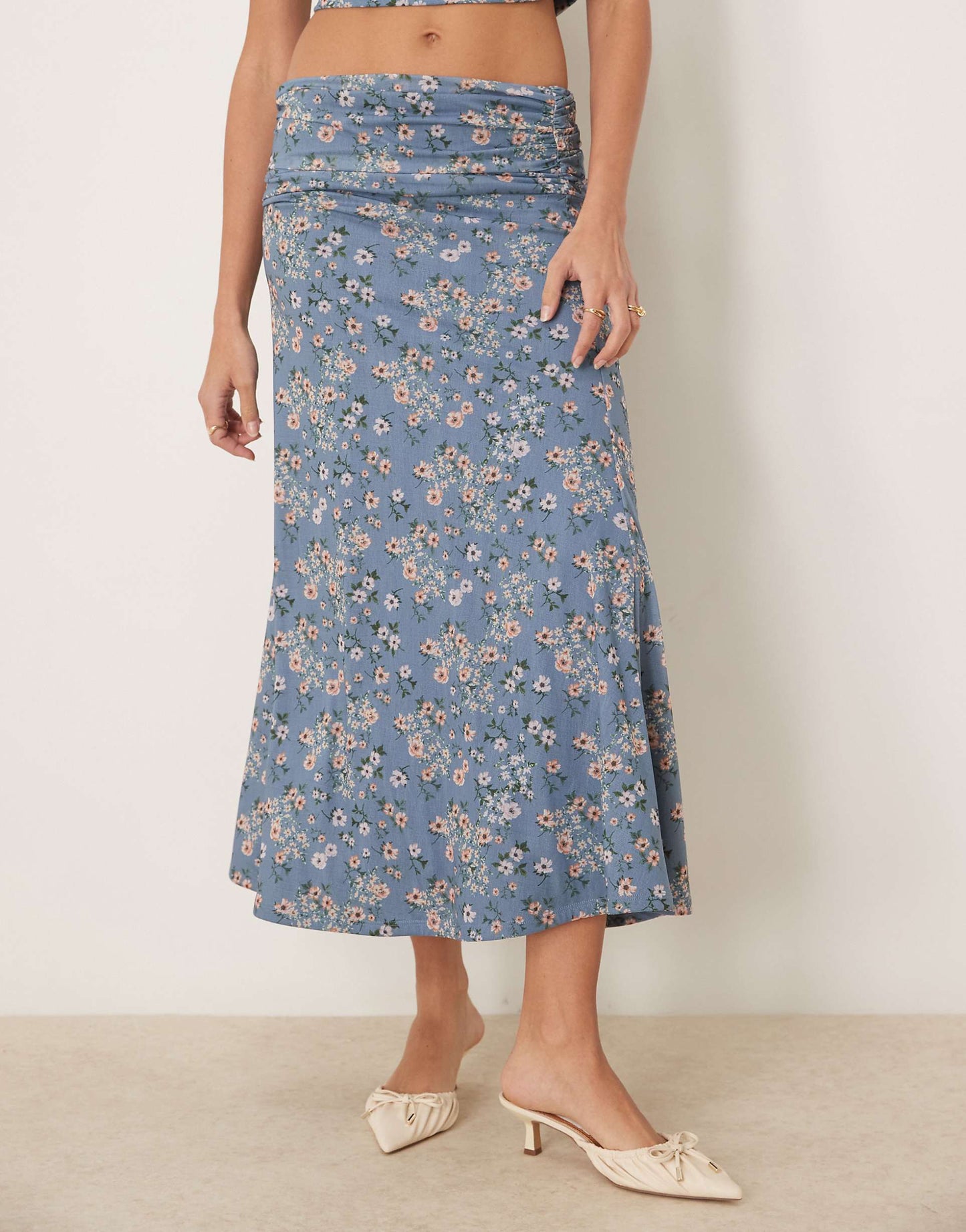 Co-Ord Ruched Drape Maxi Skirt