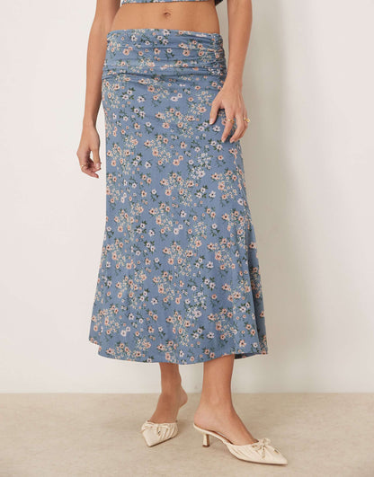 Co-Ord Ruched Drape Maxi Skirt