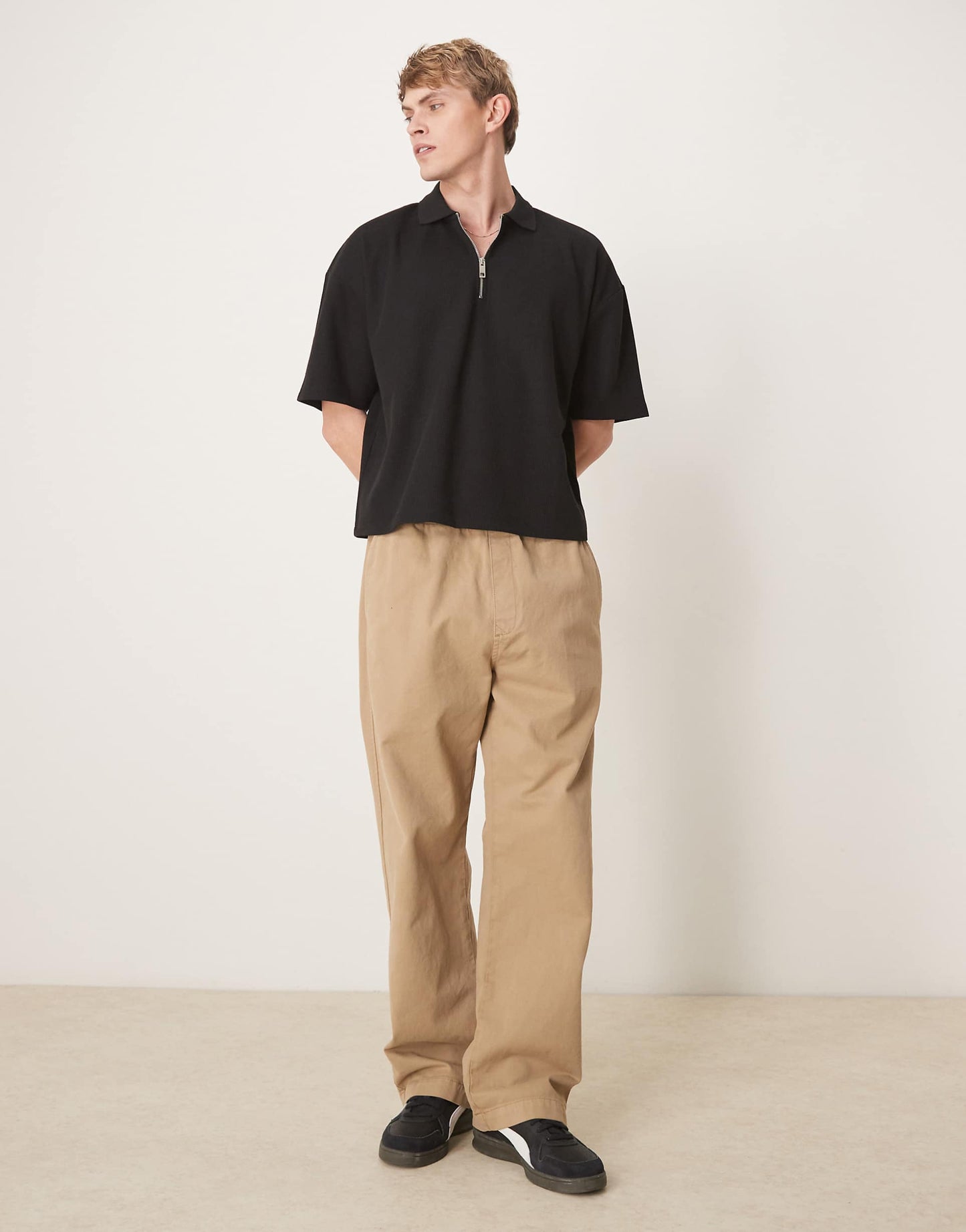 Polo Shirt With Waffle Texture