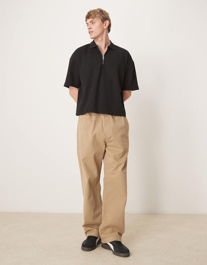 Polo Shirt With Waffle Texture