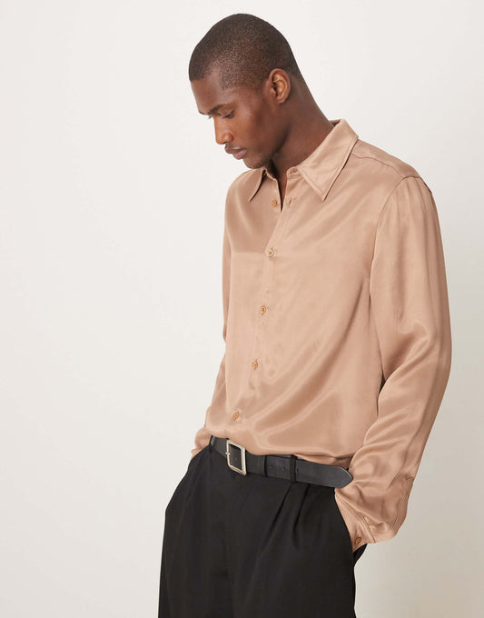 Slim Fit Satin Shirt