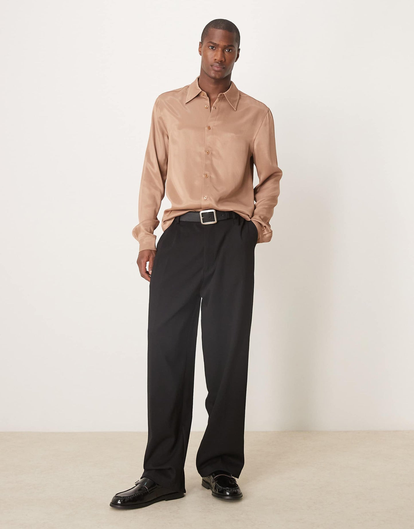 Slim Fit Satin Shirt
