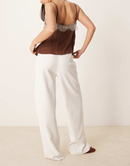 Waffle Wide Leg Trousers