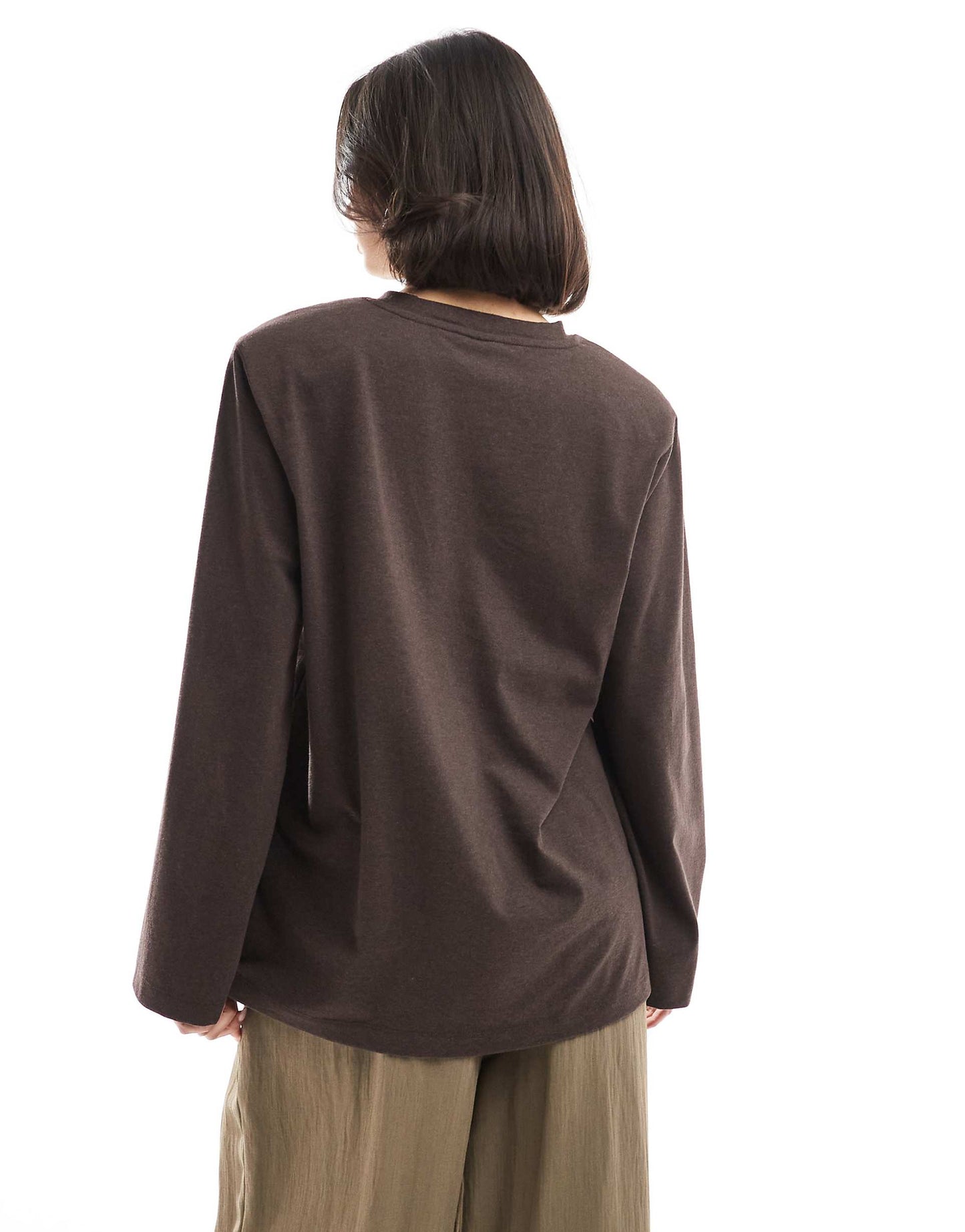 Shoulder Pad Oversized Long Sleeve T Shirt