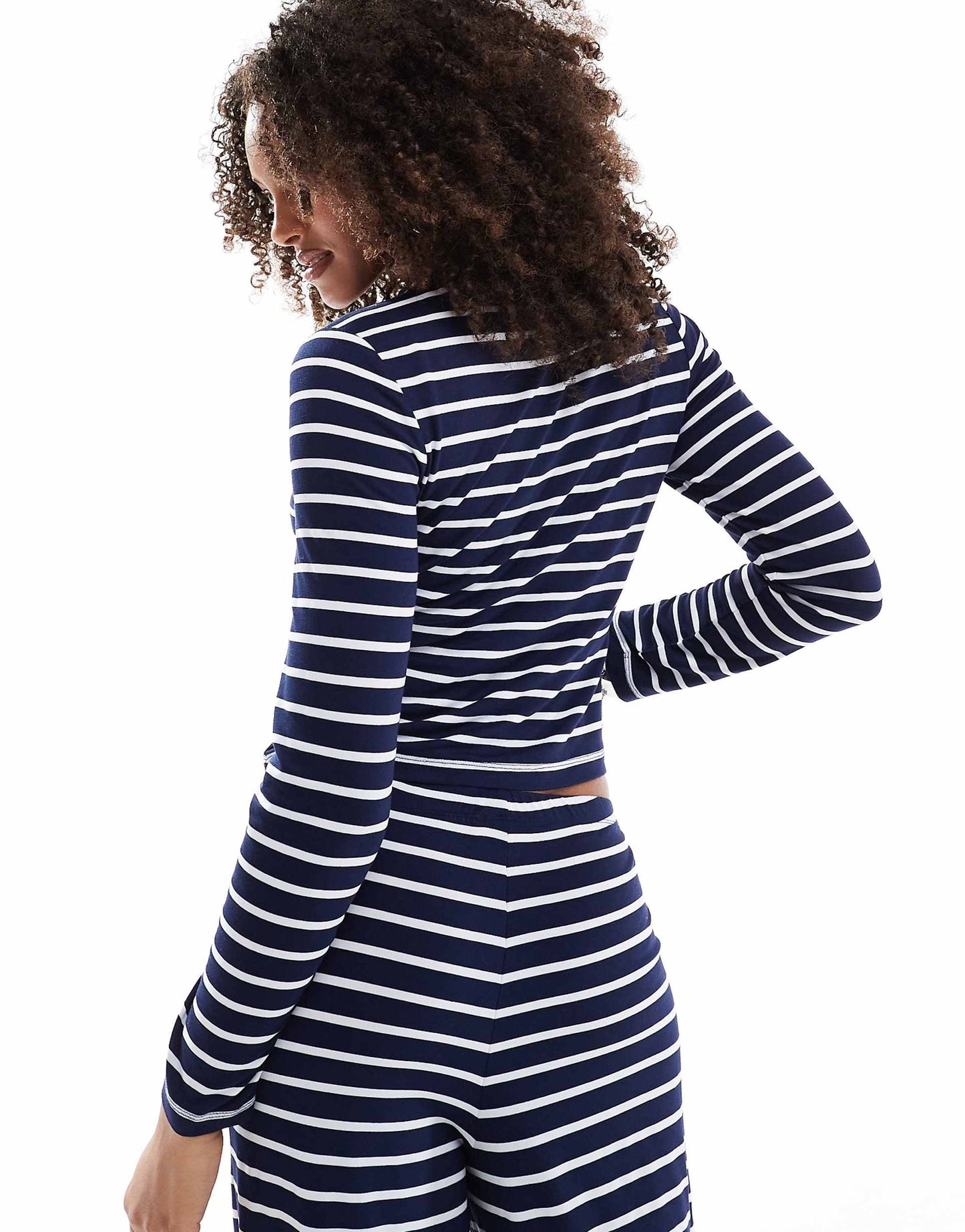 Striped Shrunken Cardigan Co Ord