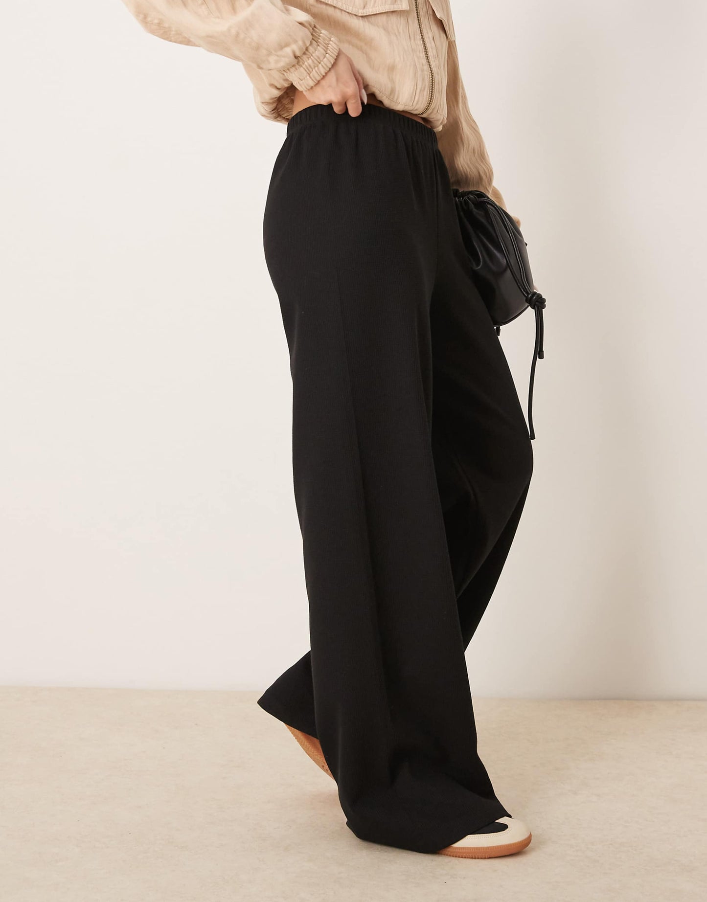 Waffle Wide Leg Trousers