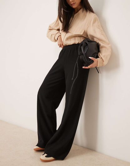 Waffle Wide Leg Trousers