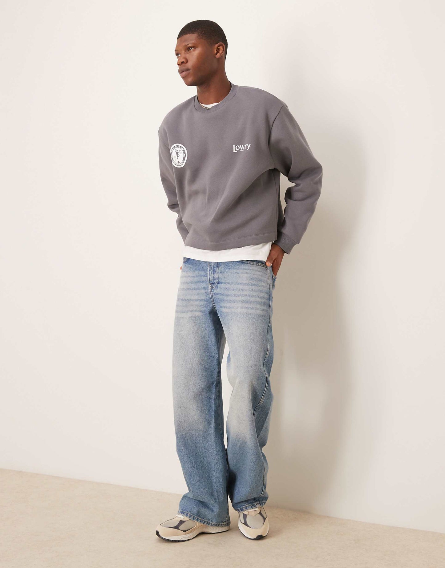 Oversized Sweatshirt With Chest Print