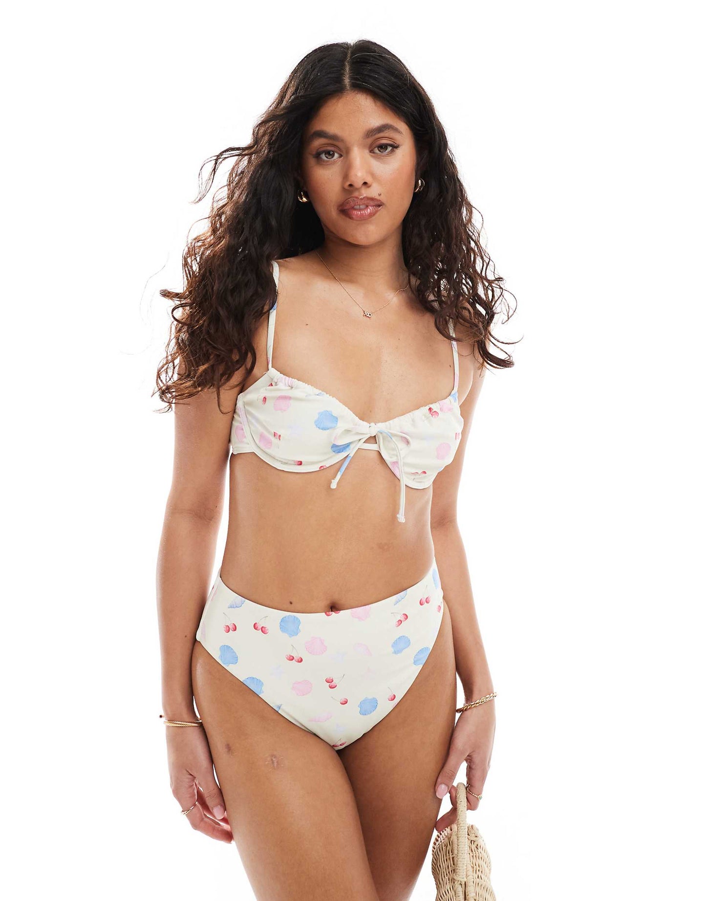 Underwired Tie Front Detail Bikini Top Co-Ord