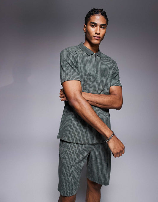Jacquard Polo Co-Ord