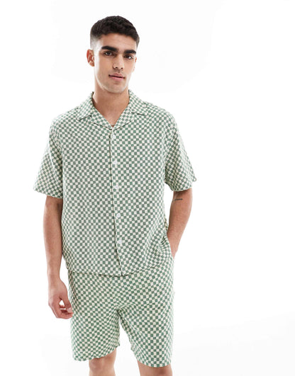 Checkerboard Shirt Co-Ord