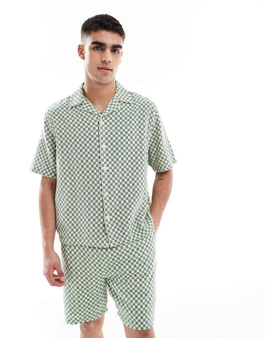 Checkerboard Shirt Co-Ord