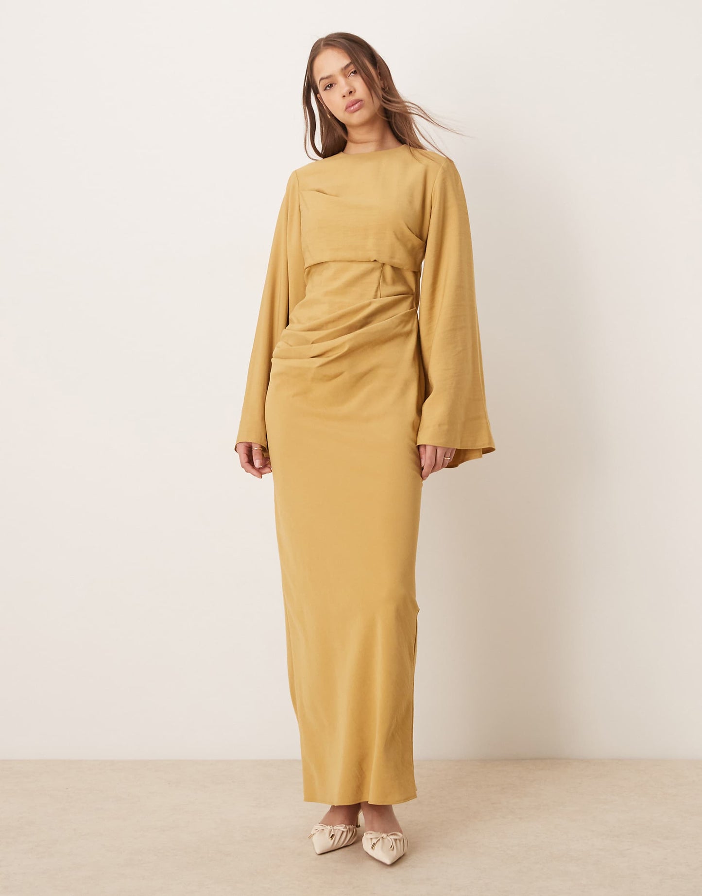 Long Sleeve Waisted Maxi Dress