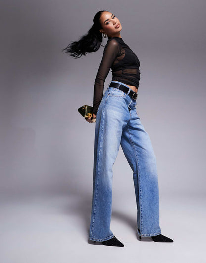 Long Sleeve Ruched Side Mesh Top