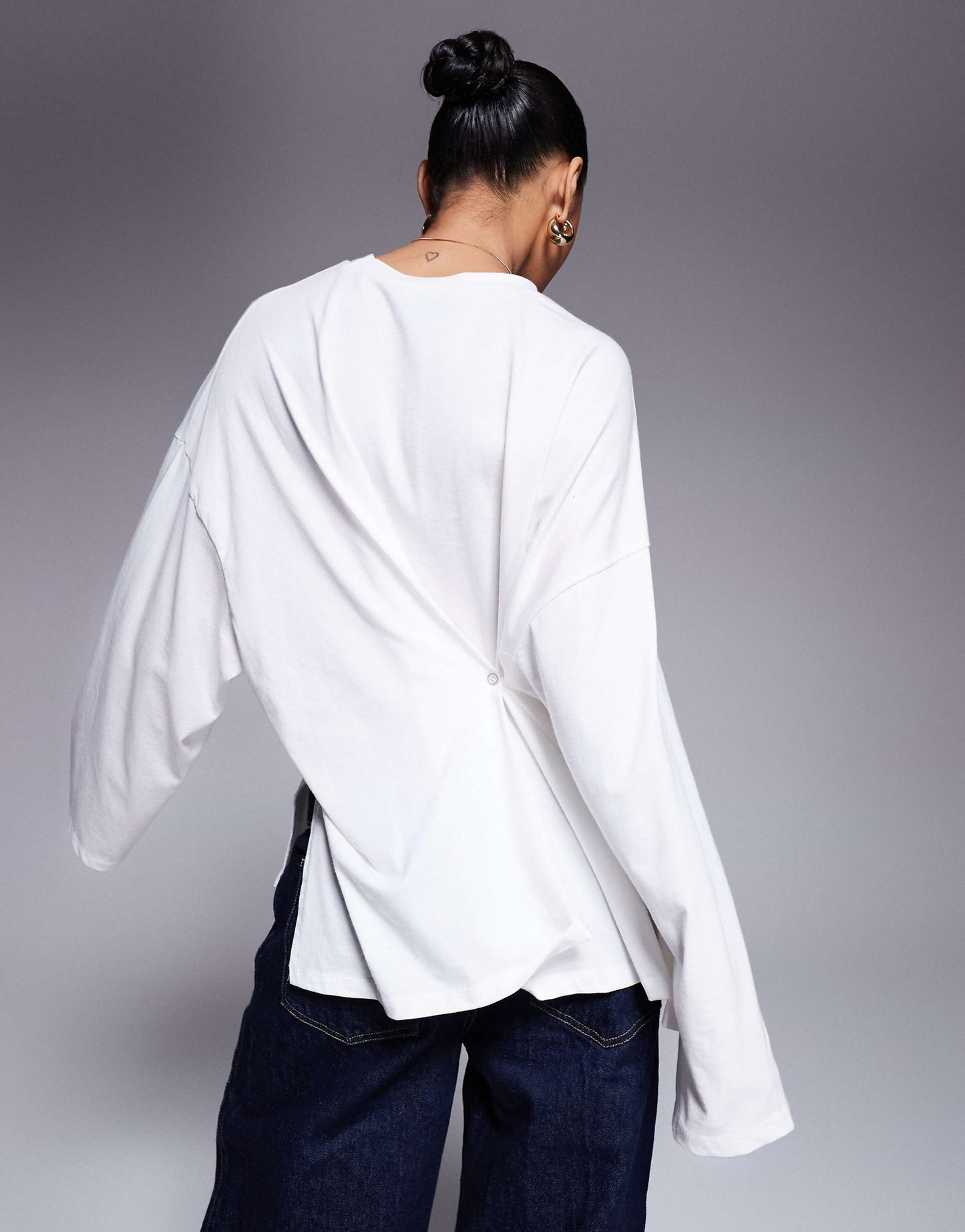 Long Sleeve T-Shirt With Knot Back Detail
