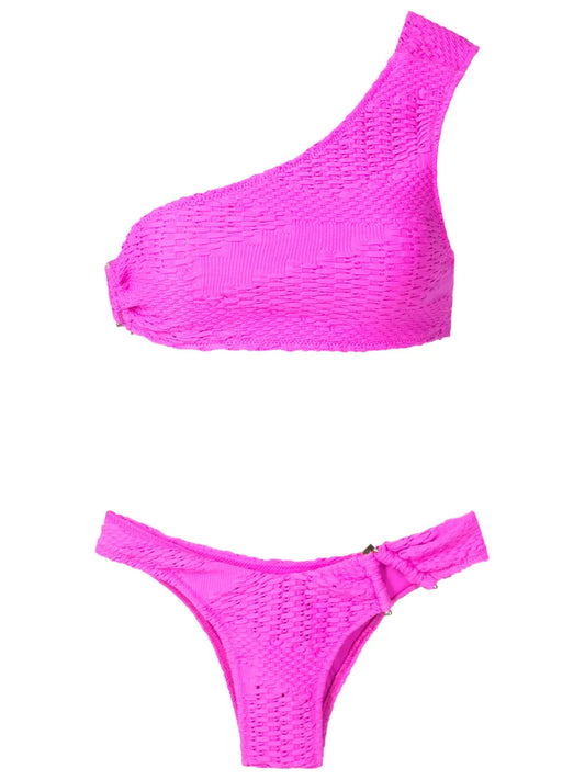 Woven Off-Shoulder Bikini Set