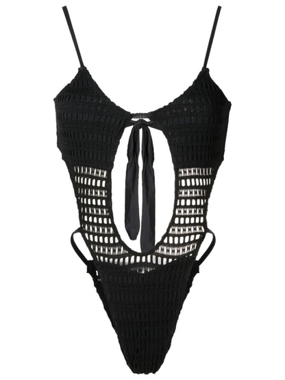 Open-Knit Cut-Out One-Piece