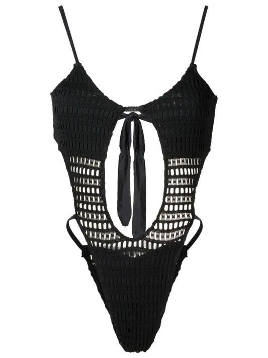 Open-Knit Cut-Out One-Piece