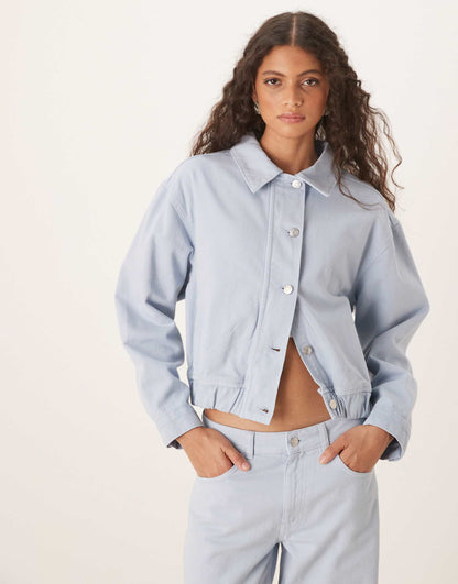 Oversized Denim Bomber Jacket
