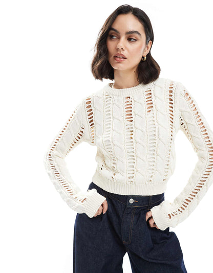 Open Knitted Top Jumper