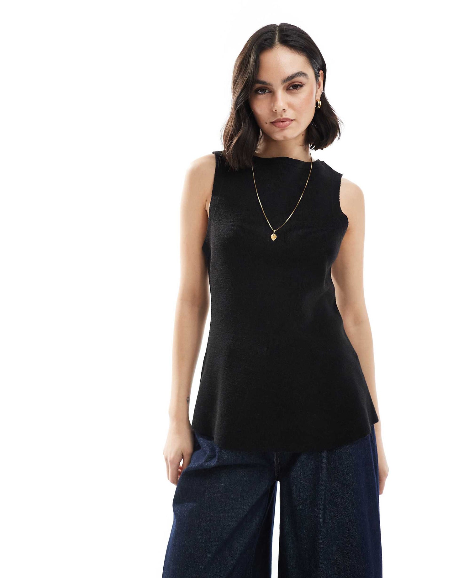 Knitted Structured Peplum Top