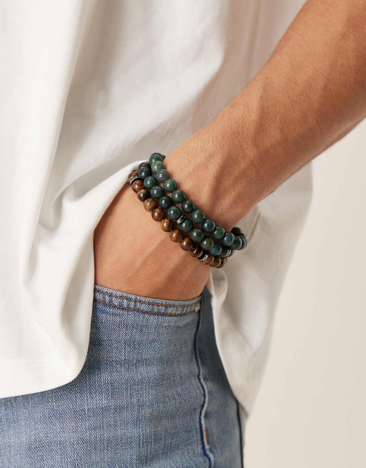 3 Pack Semi-Precious Beaded Bracelets