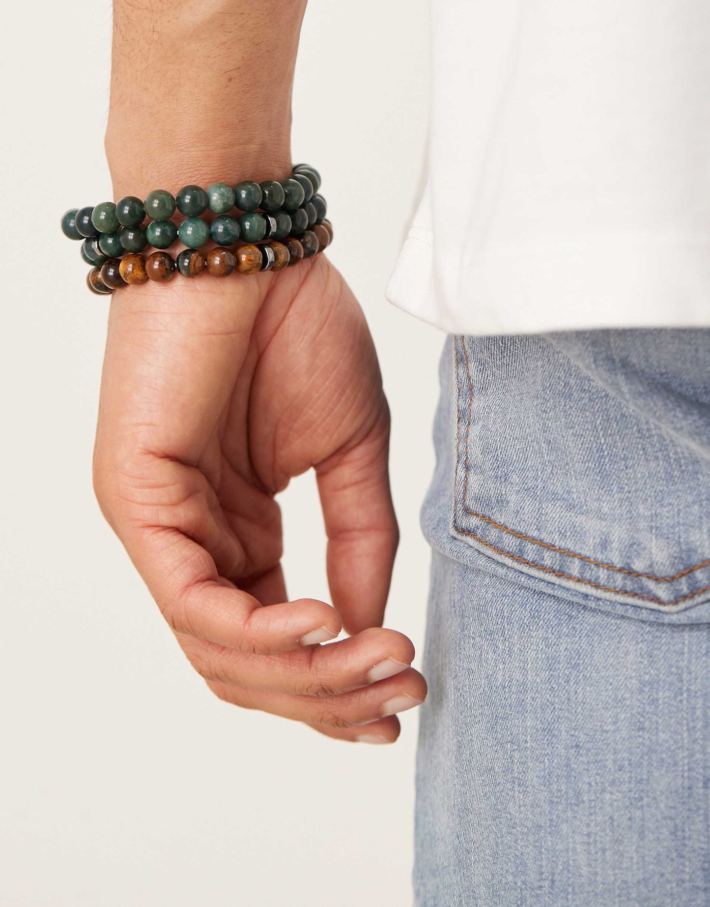 3 Pack Semi-Precious Beaded Bracelets