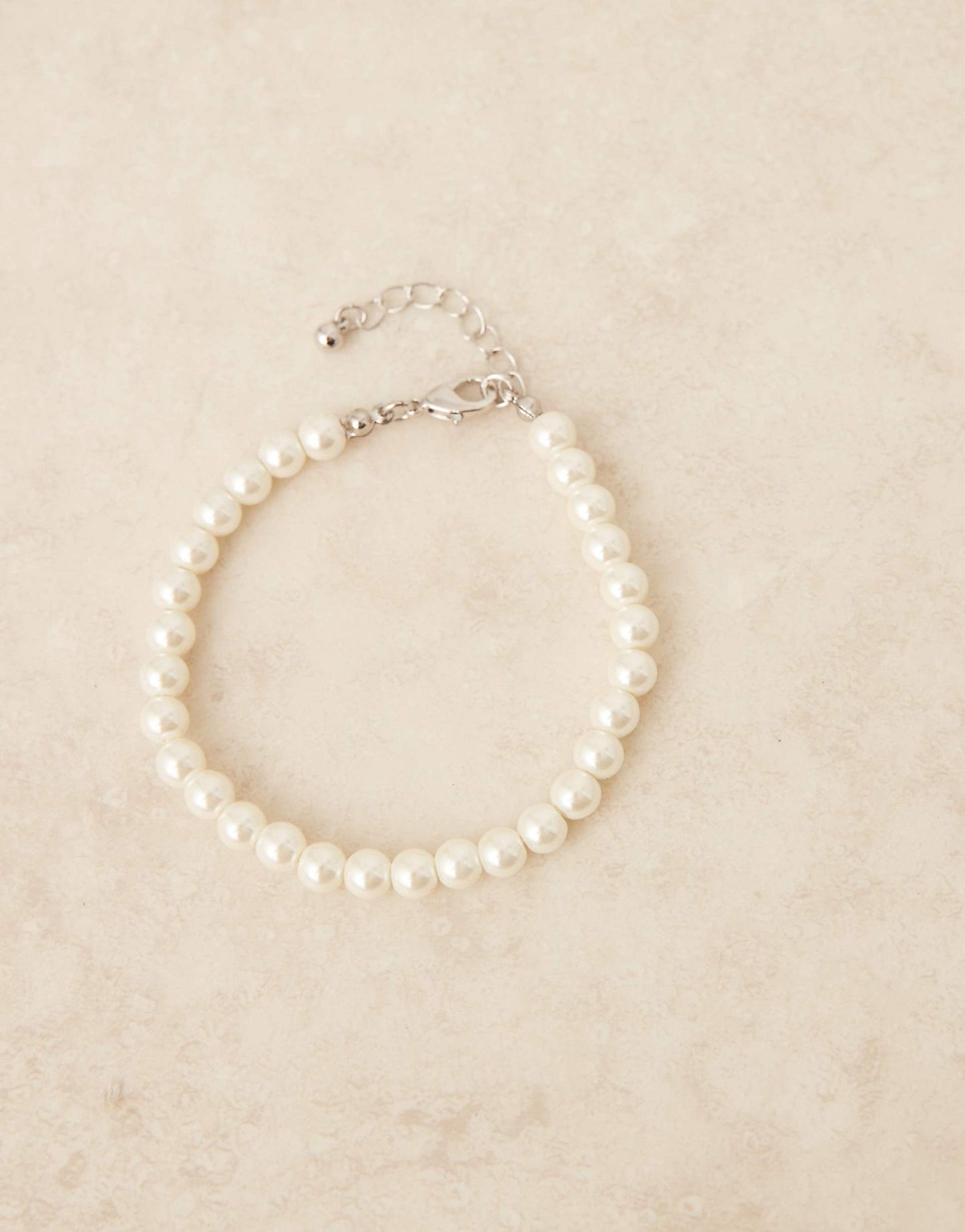 Festival 6Mm Glass Faux Pearl Beaded Bracelet