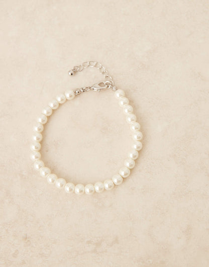 Festival 6Mm Glass Faux Pearl Beaded Bracelet