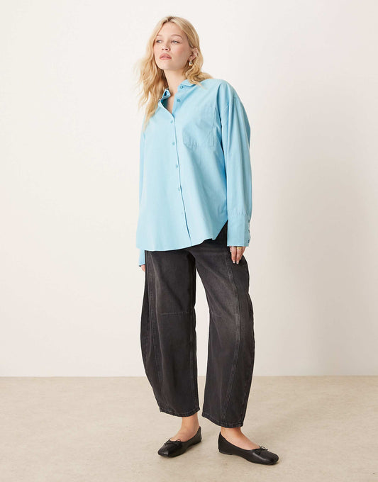 Poplin Oversized Deep Cuff Shirt